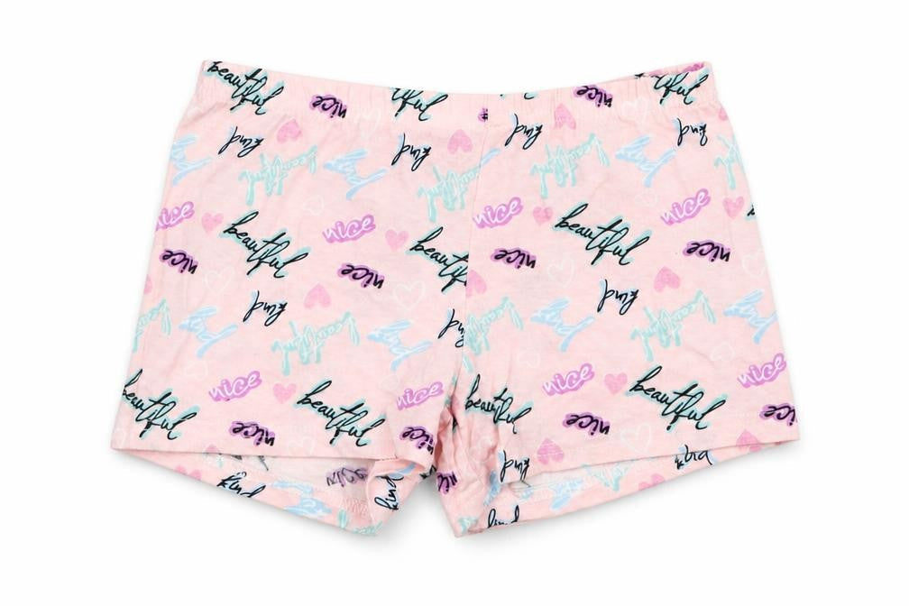 Pink Angel Girls Pink Geometric  Capri Sleep Shorts Size 7-8 Years