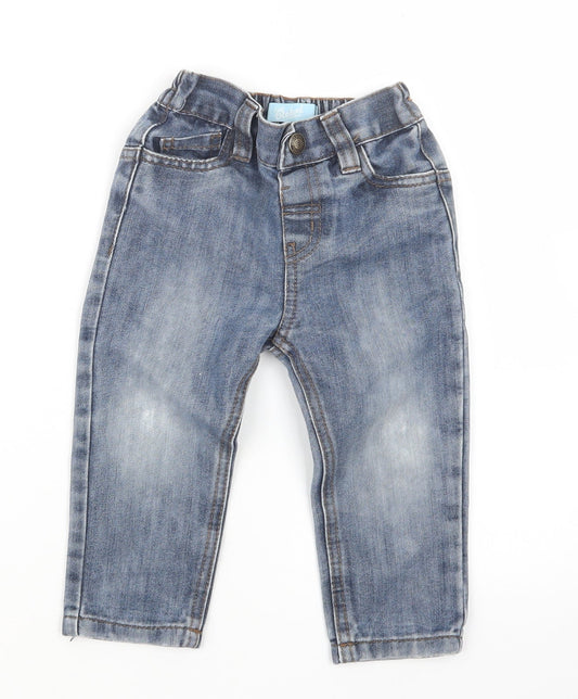 Rebel Boys Blue  Denim Cargo Jeans Size 18-24 Months