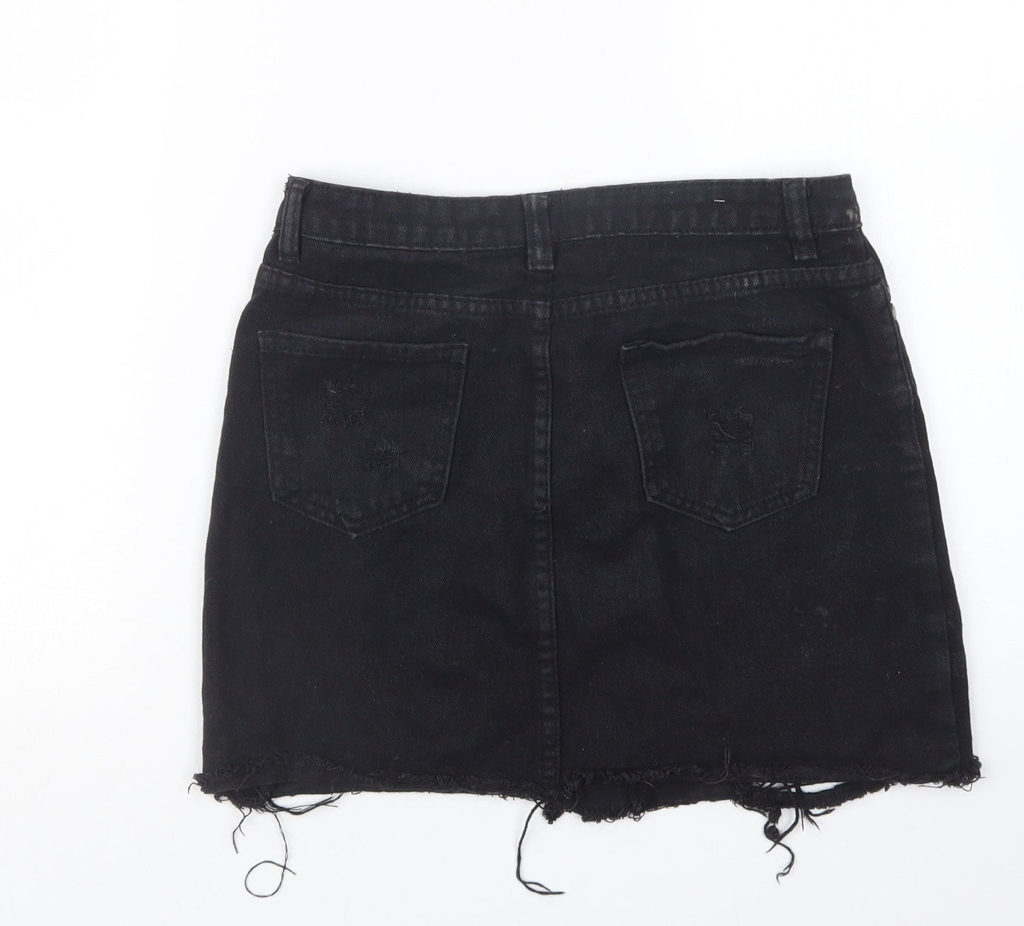 Denim Club Womens Black  Denim Straight & Pencil Skirt Size 8