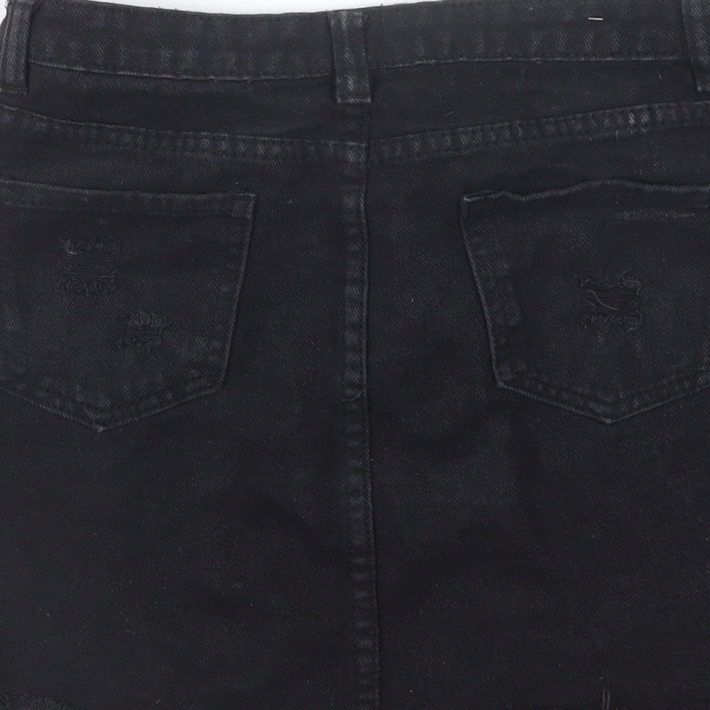 Denim Club Womens Black  Denim Straight & Pencil Skirt Size 8