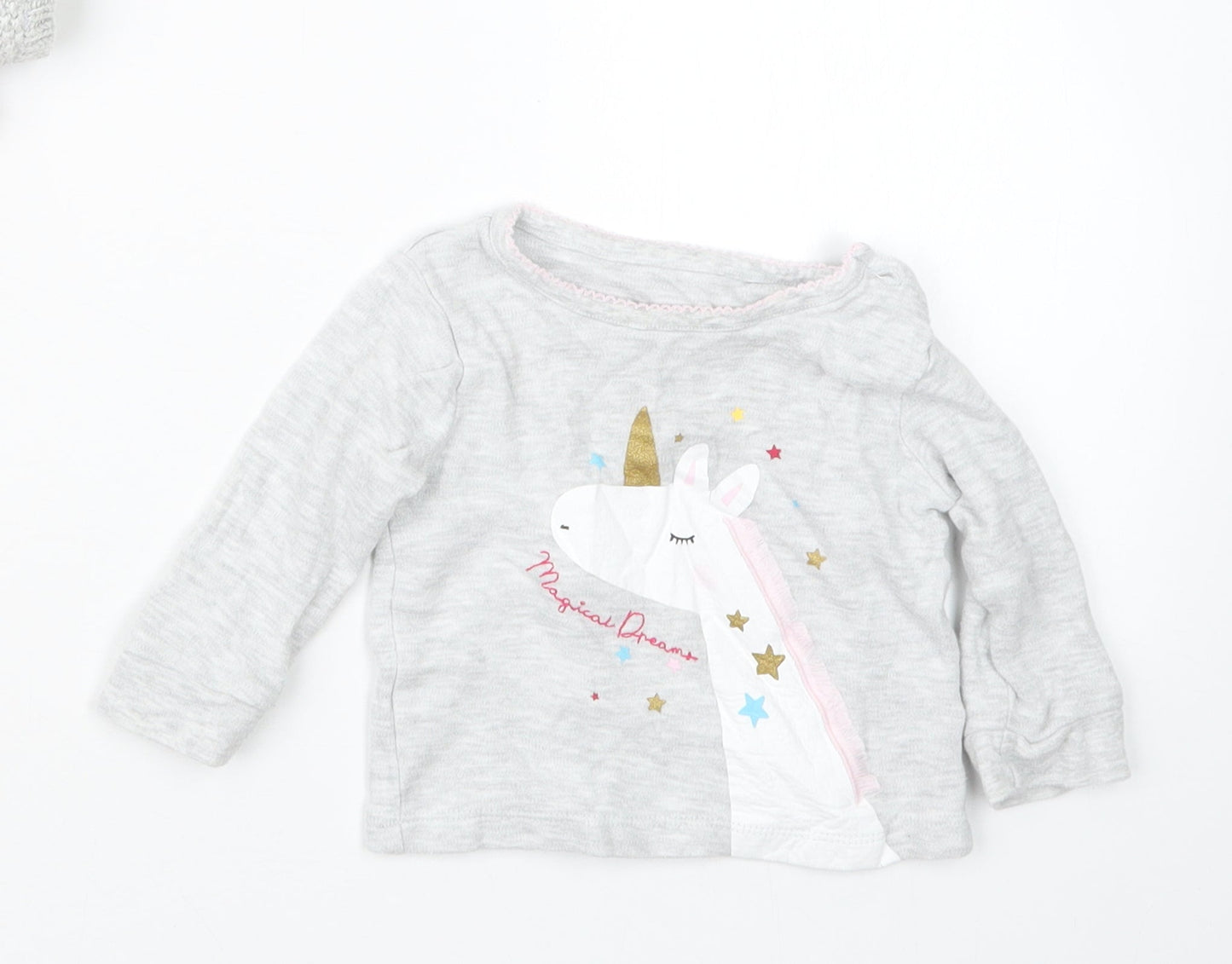 Primark Girls Grey   Basic T-Shirt Size 6-9 Months