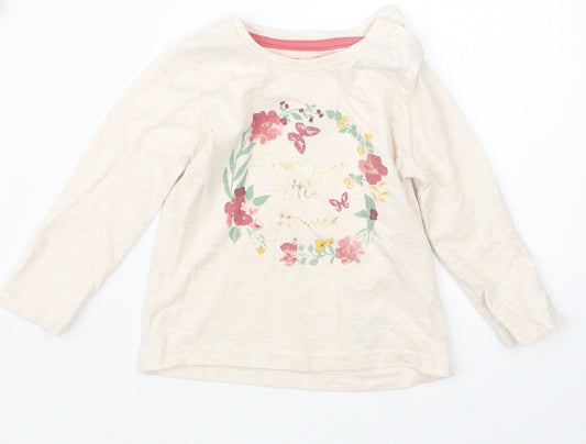 Primark Girls Beige   Basic T-Shirt Size 6-9 Months
