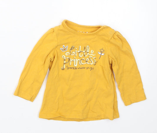 Nutmeg Girls Yellow   Basic T-Shirt Size 3-6 Months