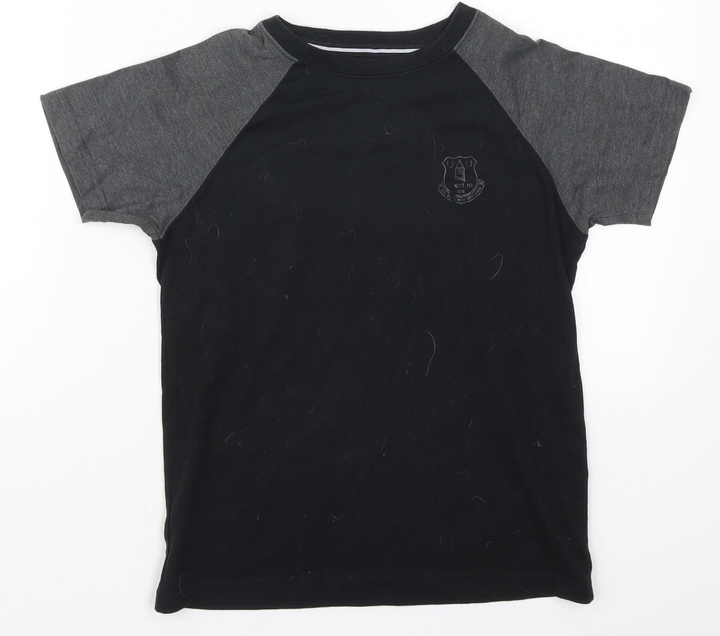 Preworn Boys Black   Basic T-Shirt Size 8-9 Years  - Everton