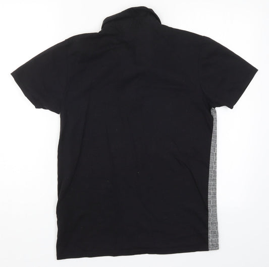 Matalan Mens Grey Check   Polo Size S