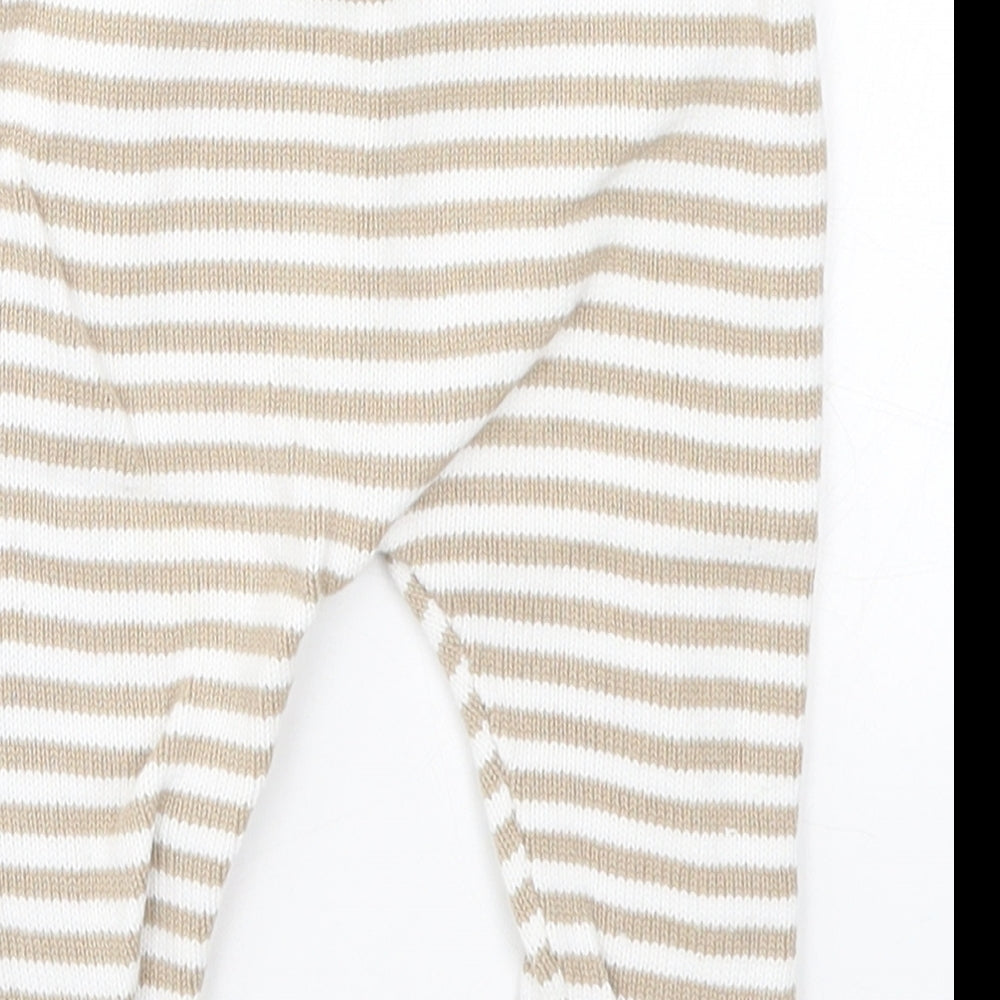 Matalan Baby Beige Striped Knit Sweatpants Trousers Size 3-6 Months  - Loungewear