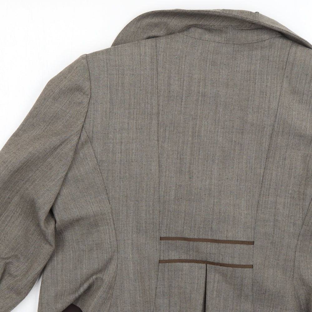 Marks & Spencer Womens Brown Argyle/Diamond  Overcoat Coat Size 16