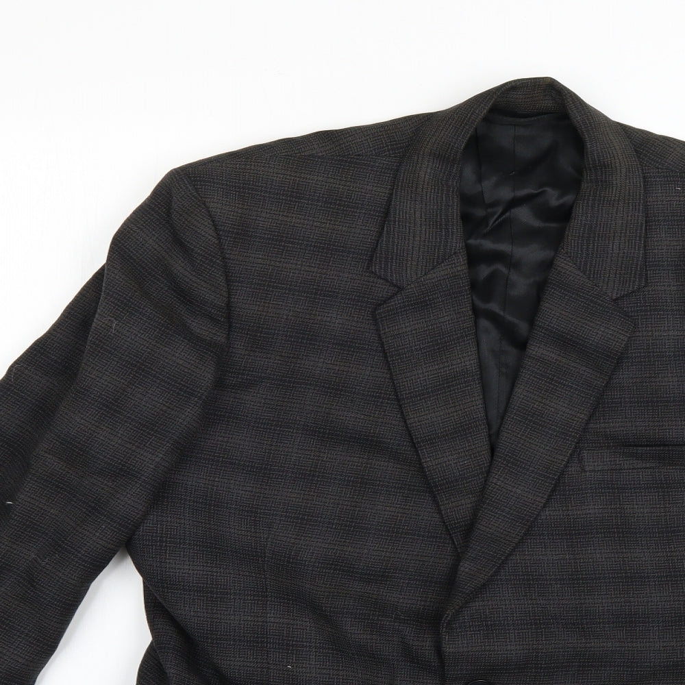 Burton Mens Grey Check  Jacket Blazer Size 39