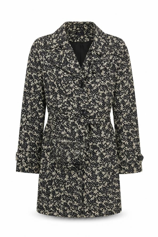 Marks & Spencer Womens Brown Geometric  Rain Coat Coat Size 8
