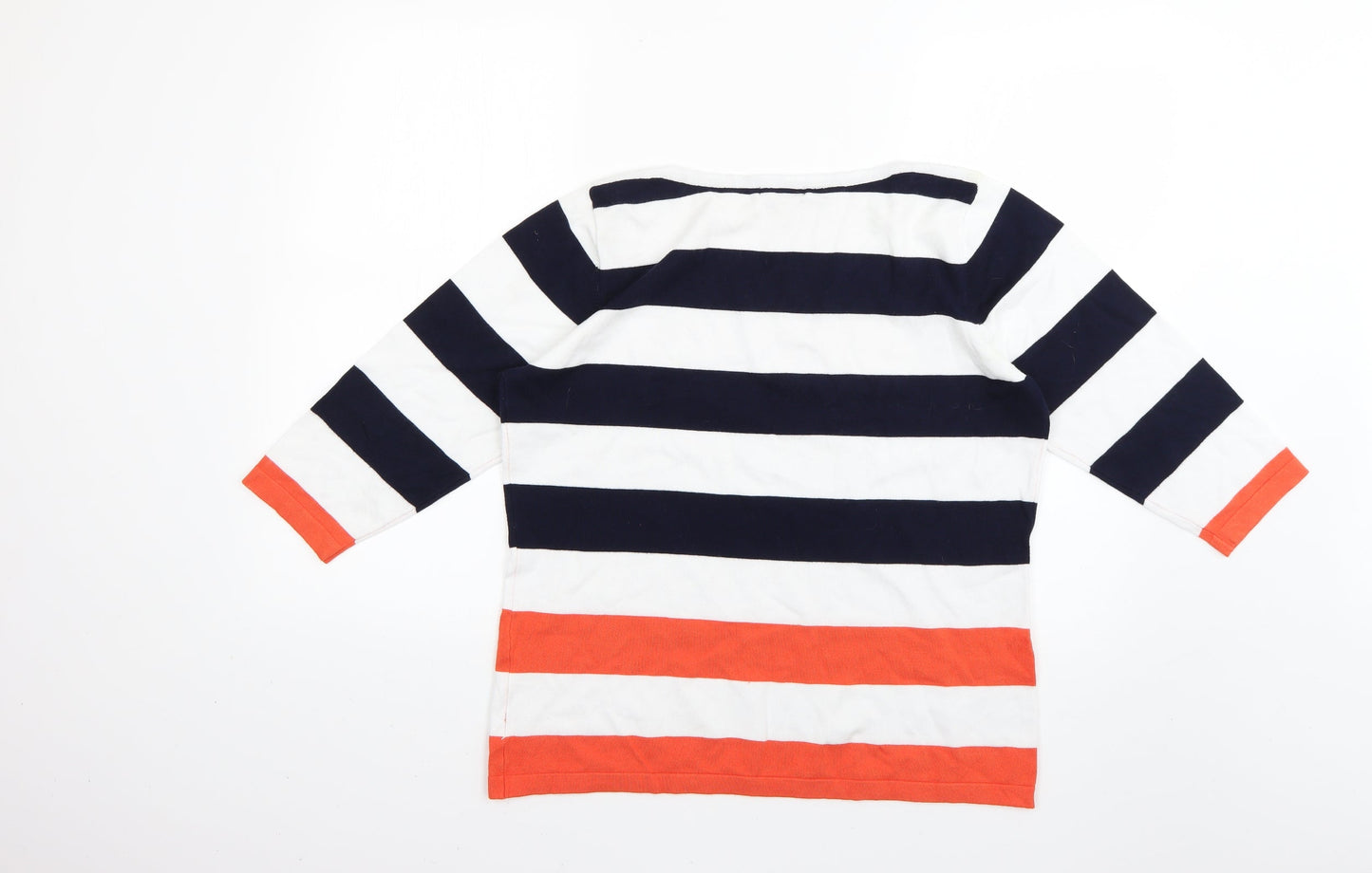 text Womens Multicoloured Striped  Pullover Jumper Size L