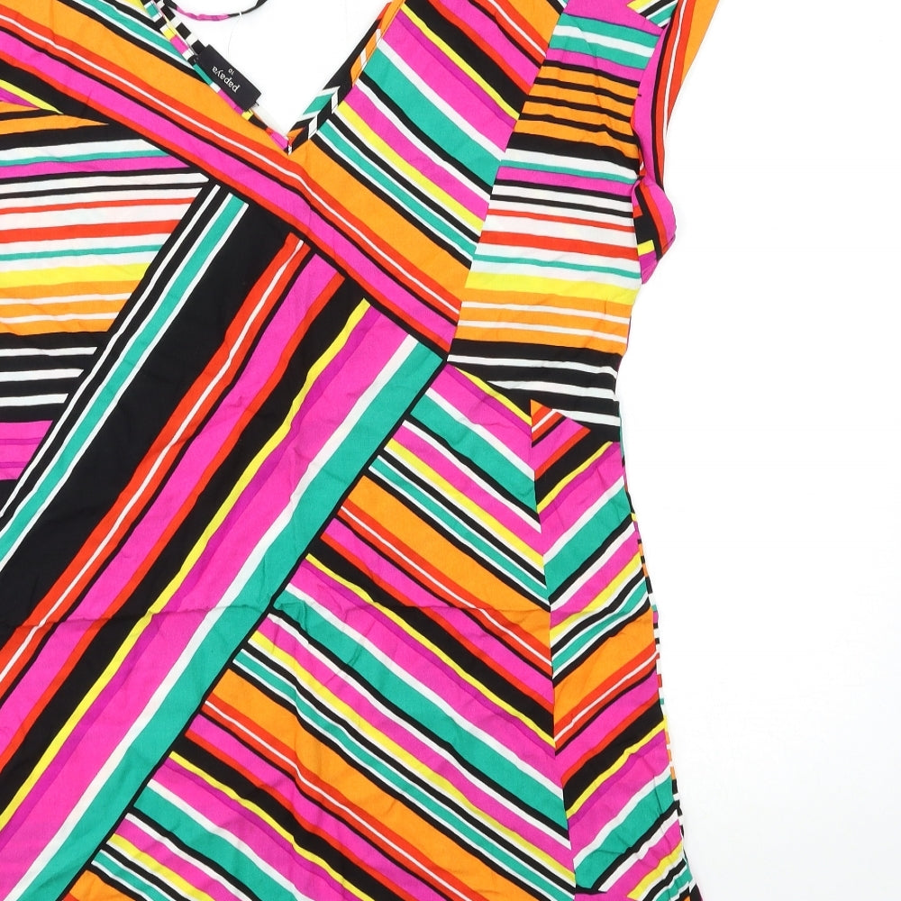 Papaya Womens Pink Striped  Basic Blouse Size 10