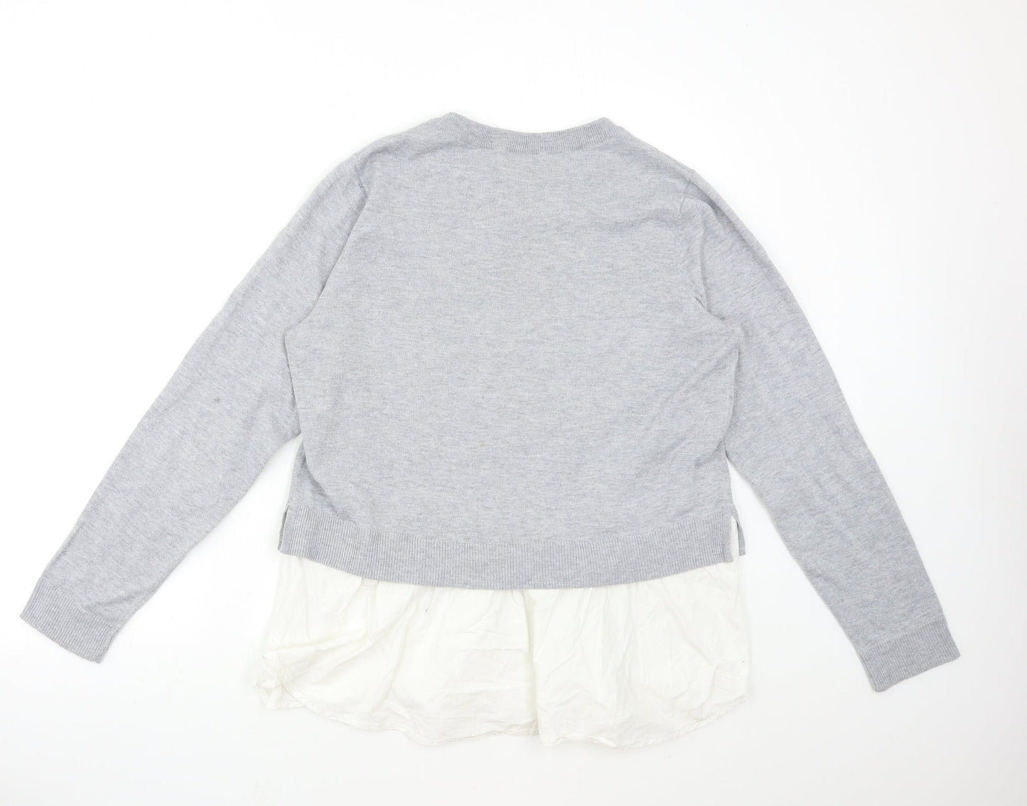 H&M Womens Grey  Knit Pullover Jumper Size L