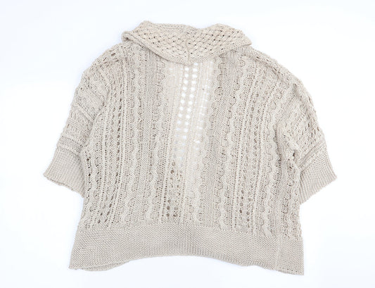 M&S Womens Beige   Cardigan Jumper Size 10