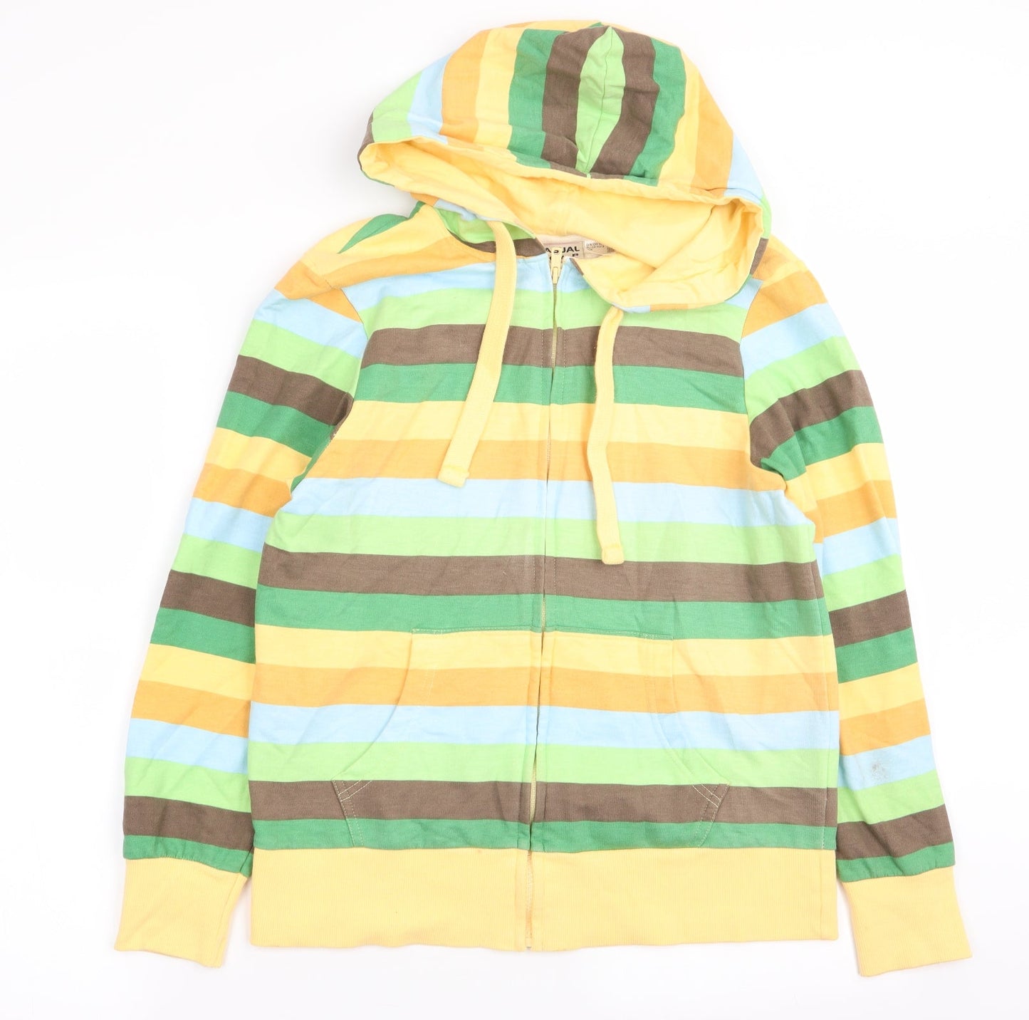 Casual Womens Multicoloured Striped  Full Zip Jumper Size 10