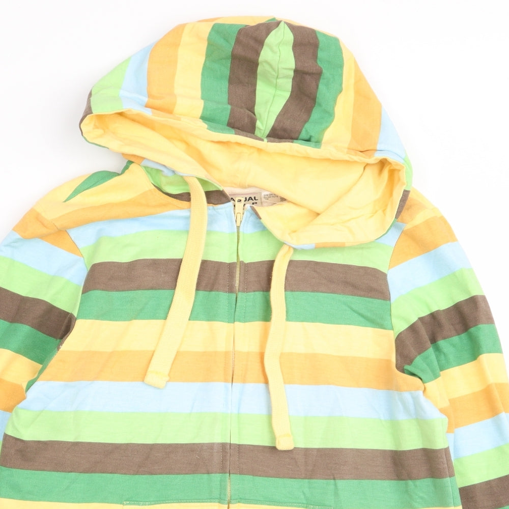 Casual Womens Multicoloured Striped  Full Zip Jumper Size 10