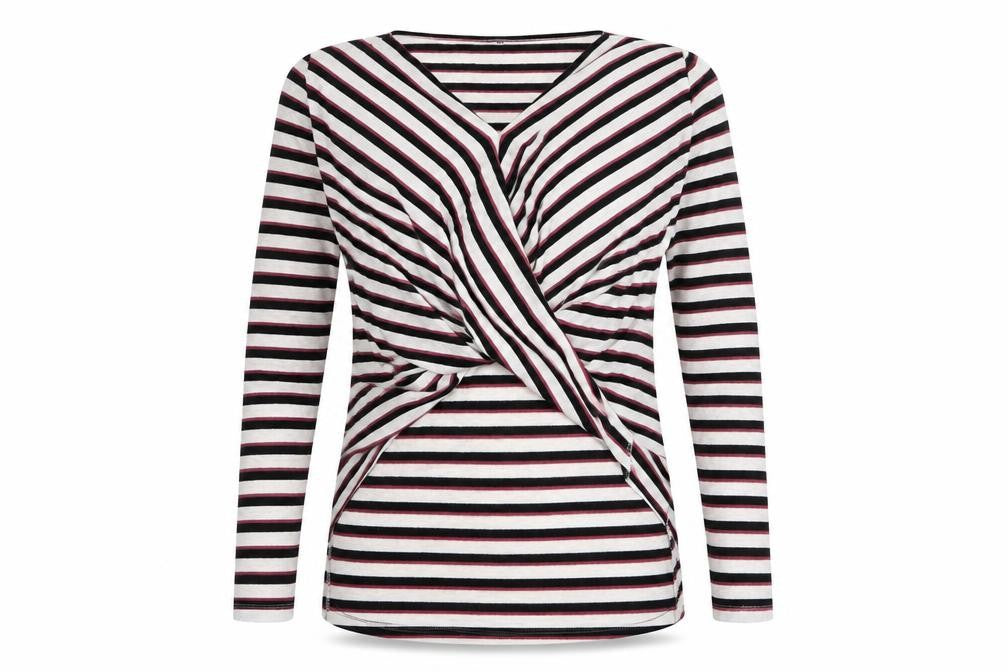 VERO MODA Womens Multicoloured Striped  Basic T-Shirt Size 10