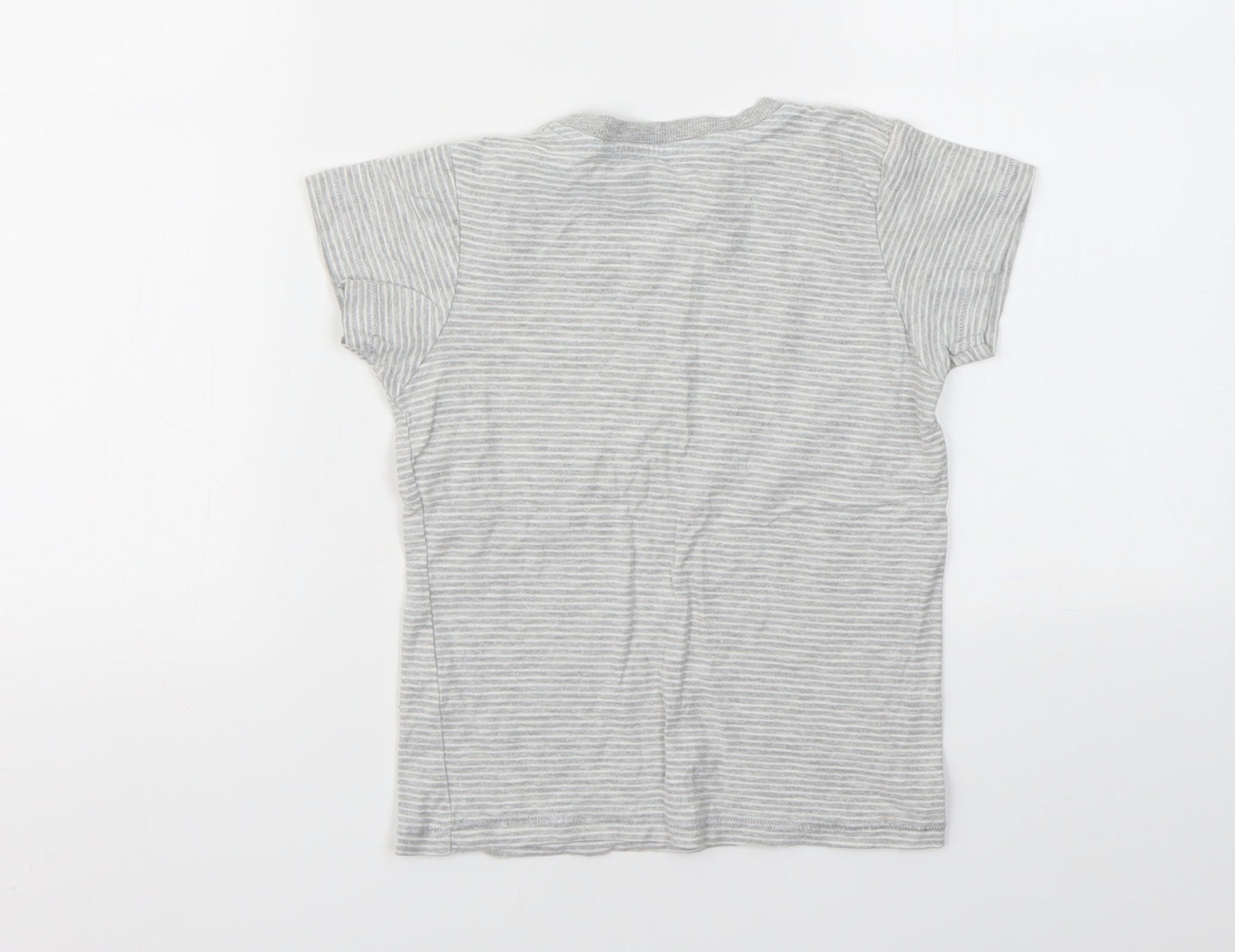 Matalan Boys Grey Striped  Basic T-Shirt Size 5-6 Years