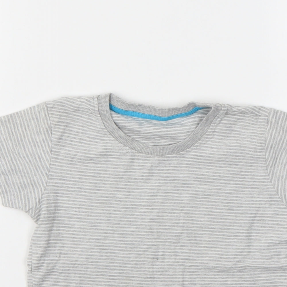 Matalan Boys Grey Striped  Basic T-Shirt Size 5-6 Years