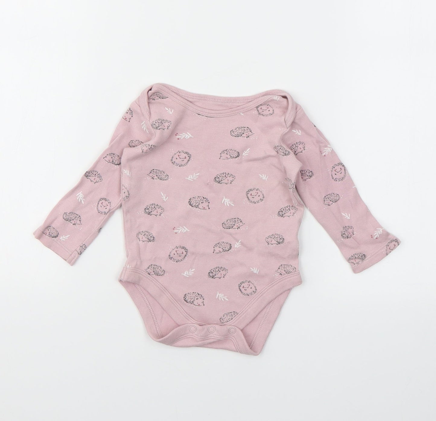 JHON LEWIS Girls Pink Animal Print  Babygrow One-Piece Size 3-6 Months