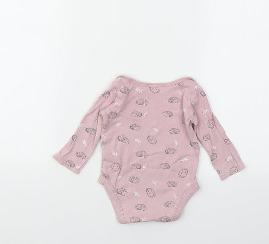 JHON LEWIS Girls Pink Animal Print  Babygrow One-Piece Size 3-6 Months