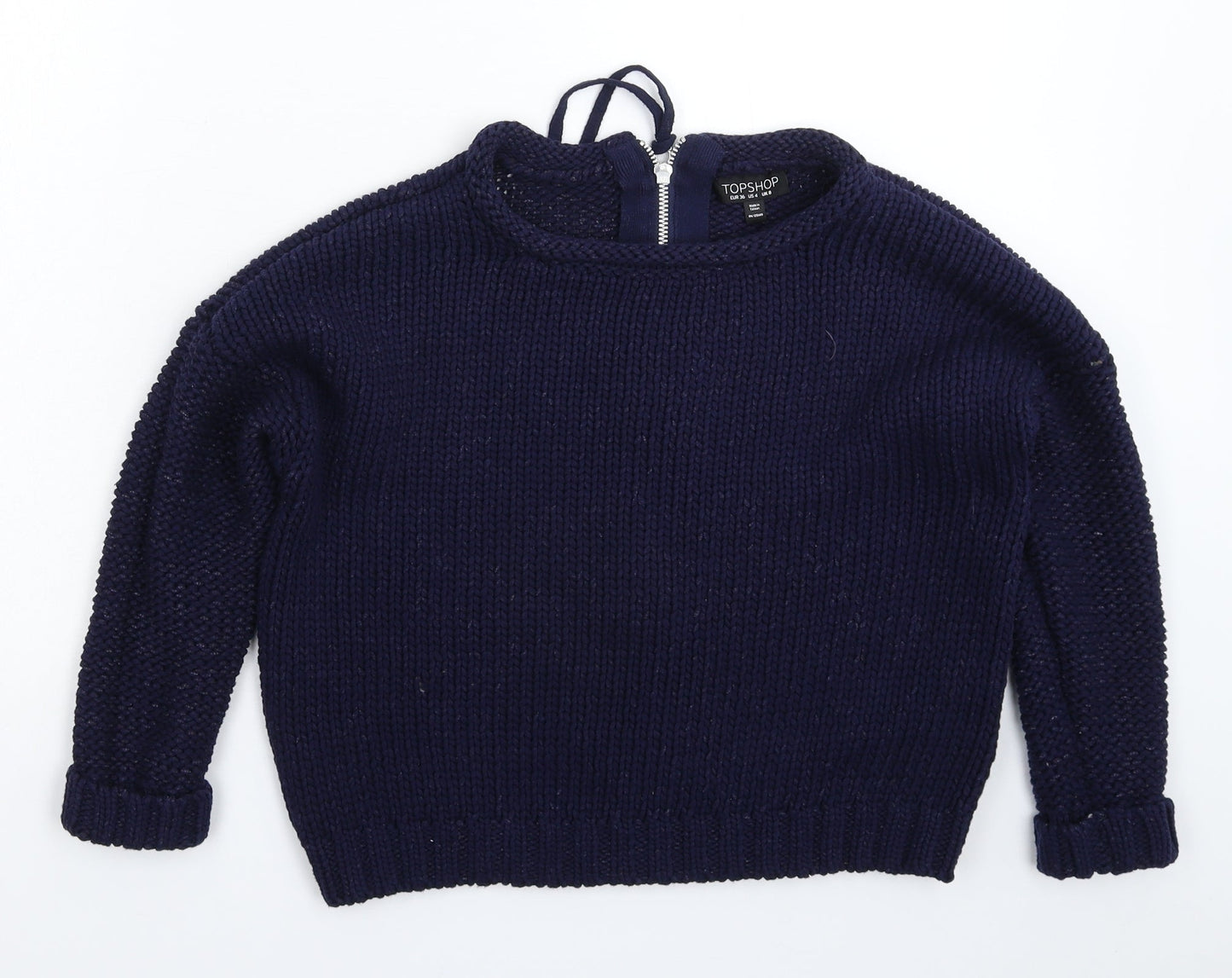 Topshop Womens Blue  Knit Pullover Jumper Size 8