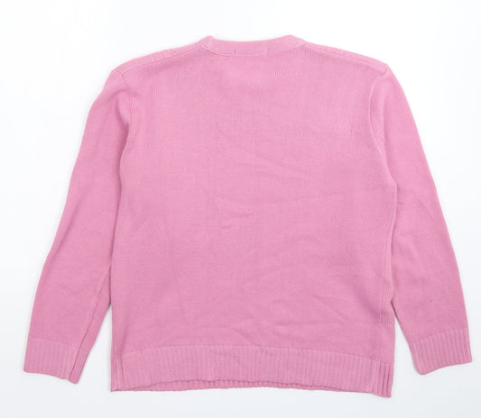 Pure & Natural Womens Pink  Knit Pullover Jumper Size XL
