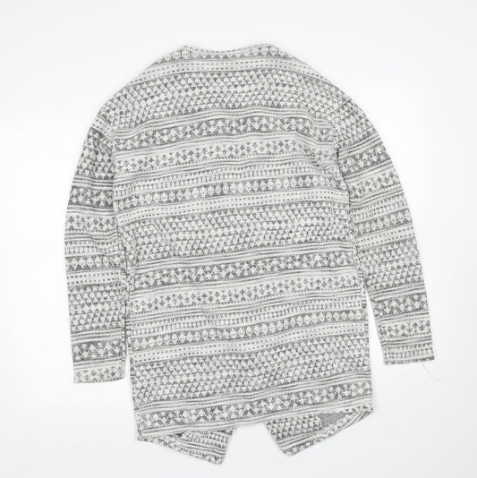 New Look Womens White Fair Isle  Cardigan Jumper Size 8