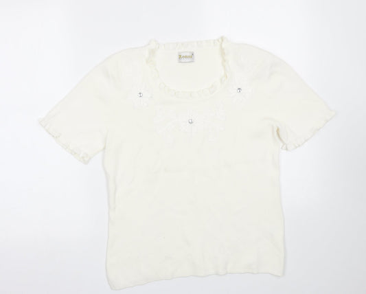 Roman Womens White   Basic T-Shirt Size S
