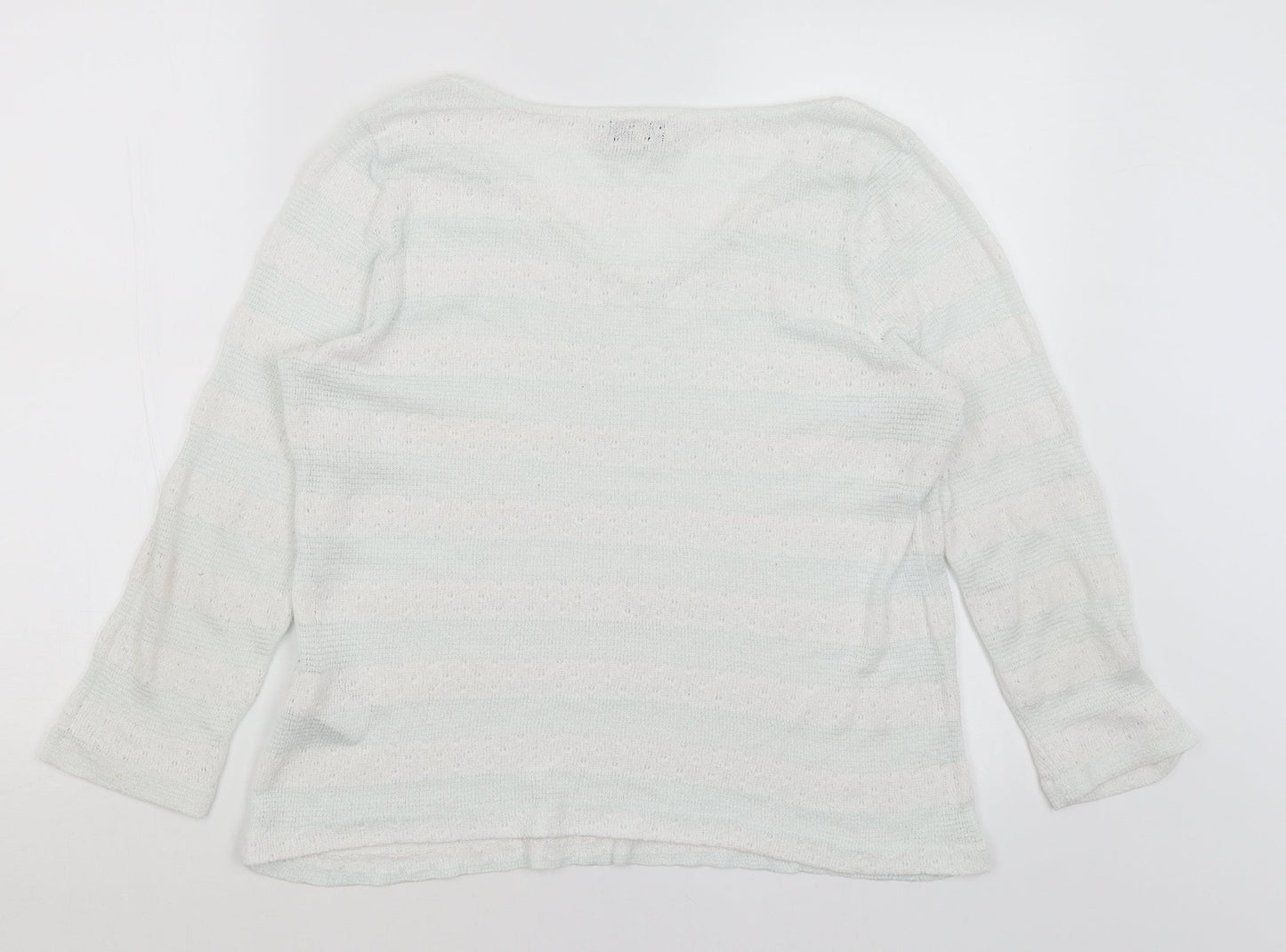 NEXT Womens White Striped  Pullover Jumper Size 14