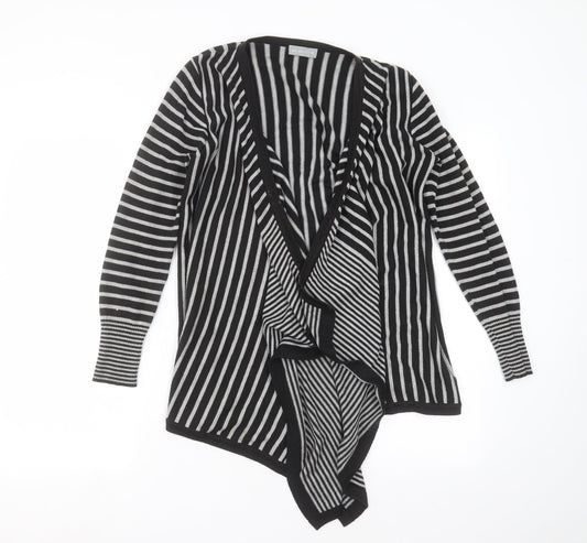 Marks and Spencer Womens Black Striped Knit Cardigan Jumper Size 10