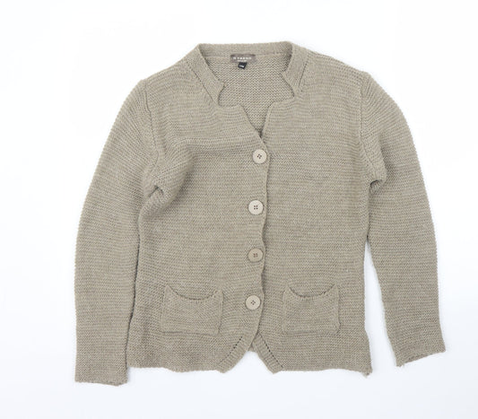H Trend Womens Beige   Cardigan Jumper Size S
