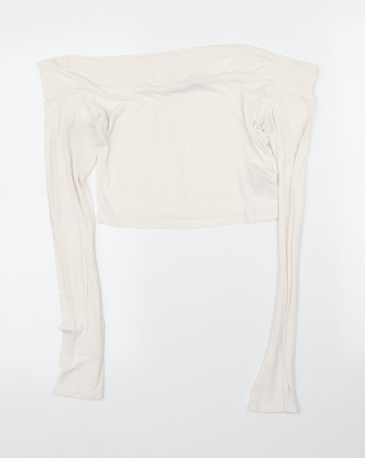 Boohoo Womens White   Cropped Blouse Size 8
