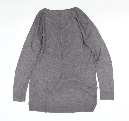 H&M Womens Grey  Knit Pullover Jumper Size S