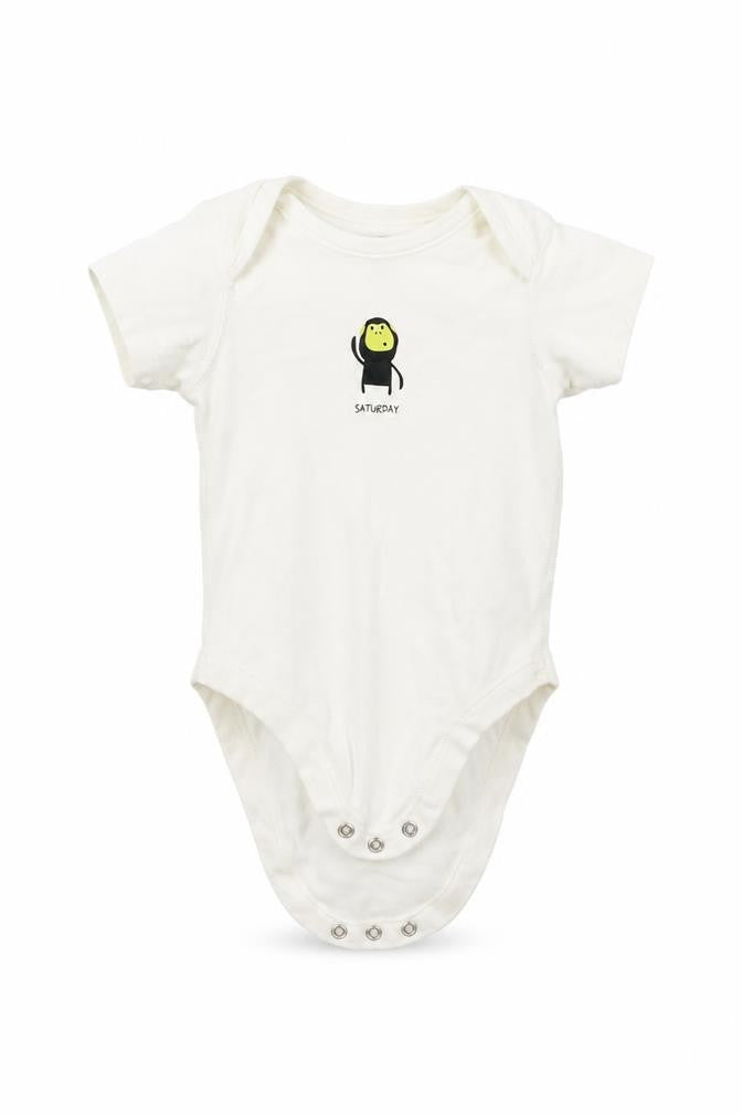 M&S Baby White   Babygrow One-Piece Size 6-9 Months  - Saturday