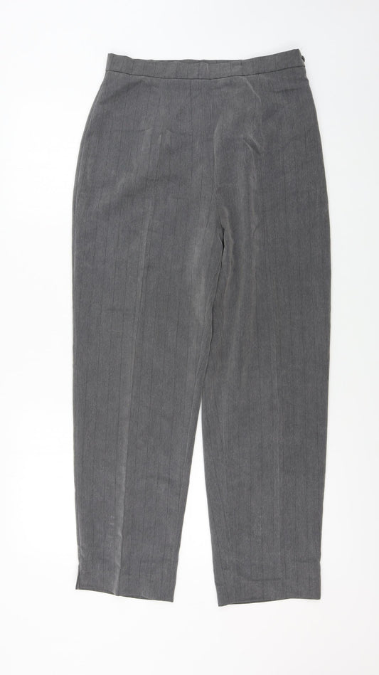 Preworn  Womens Grey Striped  Trousers  Size 12 L26 in
