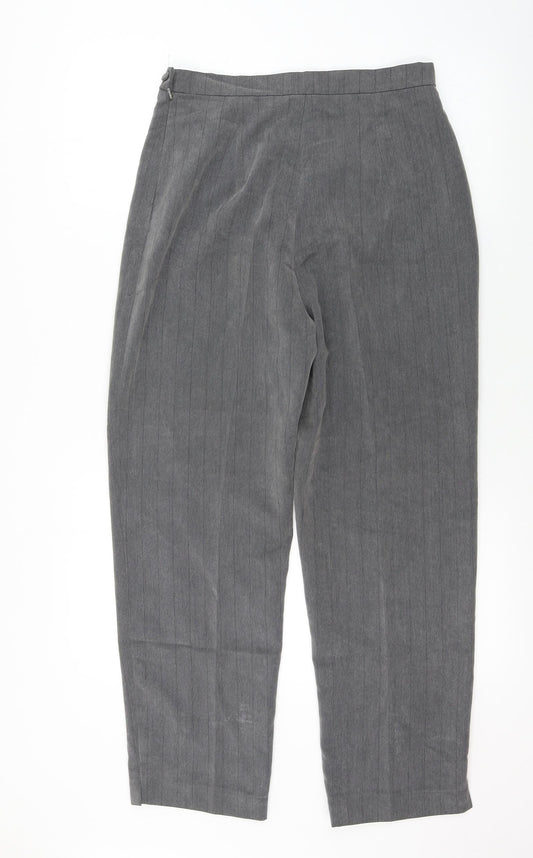 Preworn  Womens Grey Striped  Trousers  Size 12 L26 in