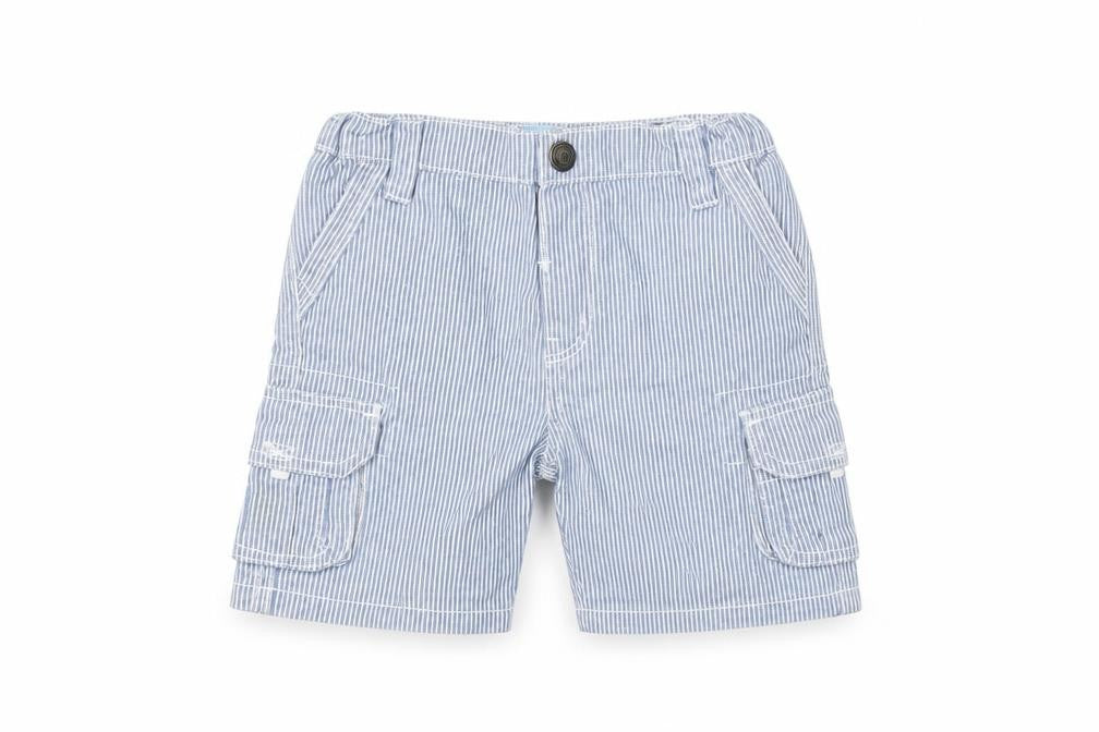 Rebel Boys Blue Striped  Cropped Trousers Size 18-24 Months