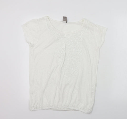 bb collections  Womens White   Basic T-Shirt Size 14