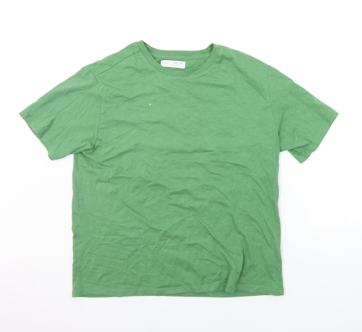 Zara Boys Green   Basic T-Shirt Size 13-14 Years