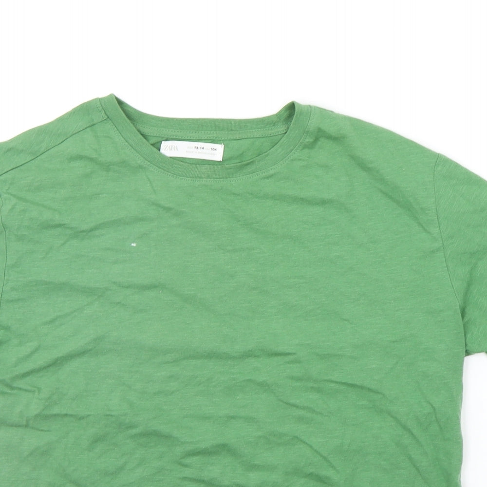 Zara Boys Green   Basic T-Shirt Size 13-14 Years