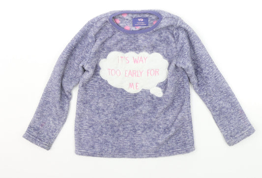Young Dimension Girls Blue Solid  Top Pyjama Top Size 7-8 Years
