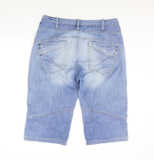 Denim & Co. Womens Blue   Cropped Trousers Size 36 in L21 in