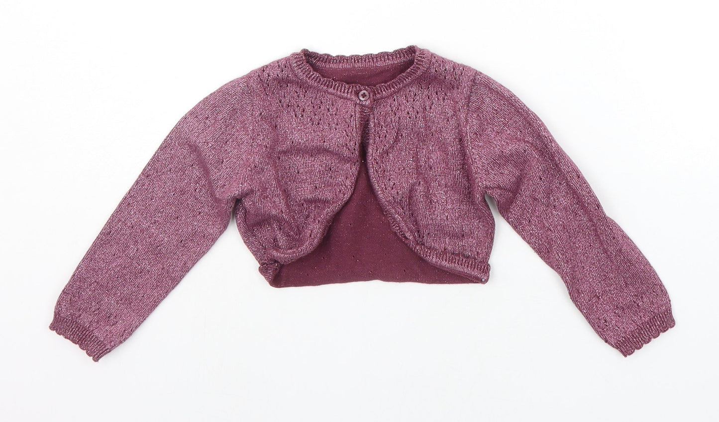 Nutmeg Girls Purple   Cardigan Jumper Size 2-3 Years