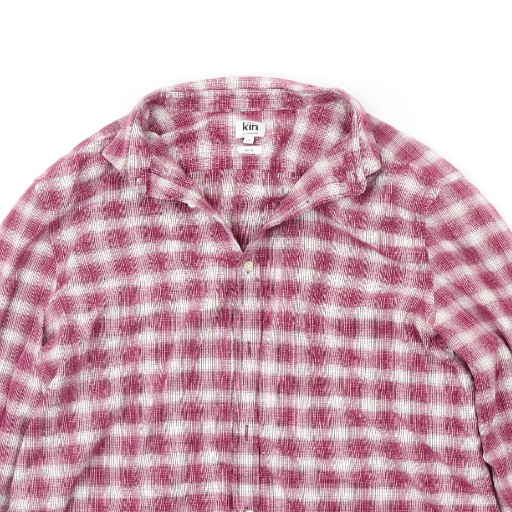 John Lewis Mens Purple Check   Button-Up Size M