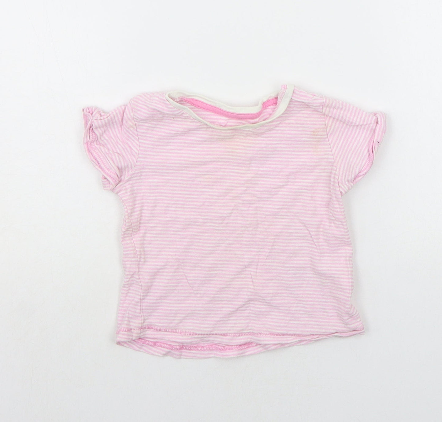 Matalan Baby Pink Striped  Basic T-Shirt Size 9-12 Months
