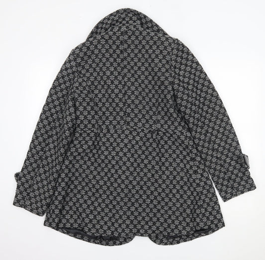 Apricot Womens Grey Floral  Overcoat Coat Size M