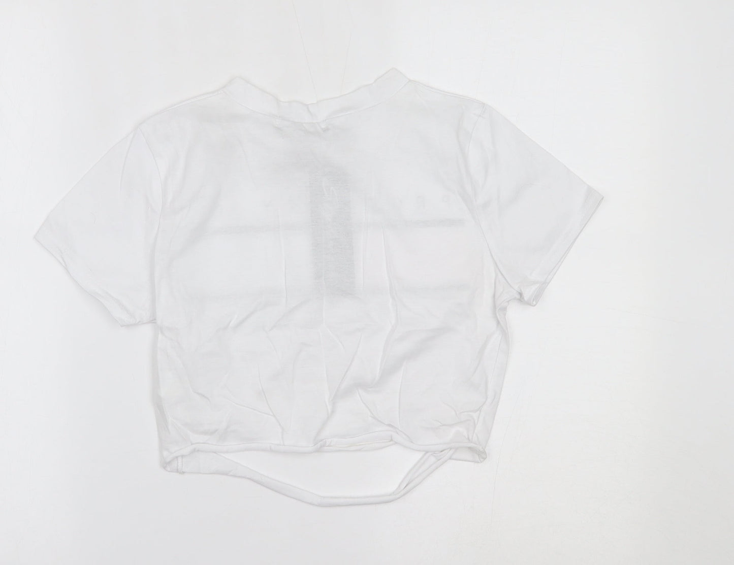 STYLEWISE Womens White   Cropped T-Shirt Size S