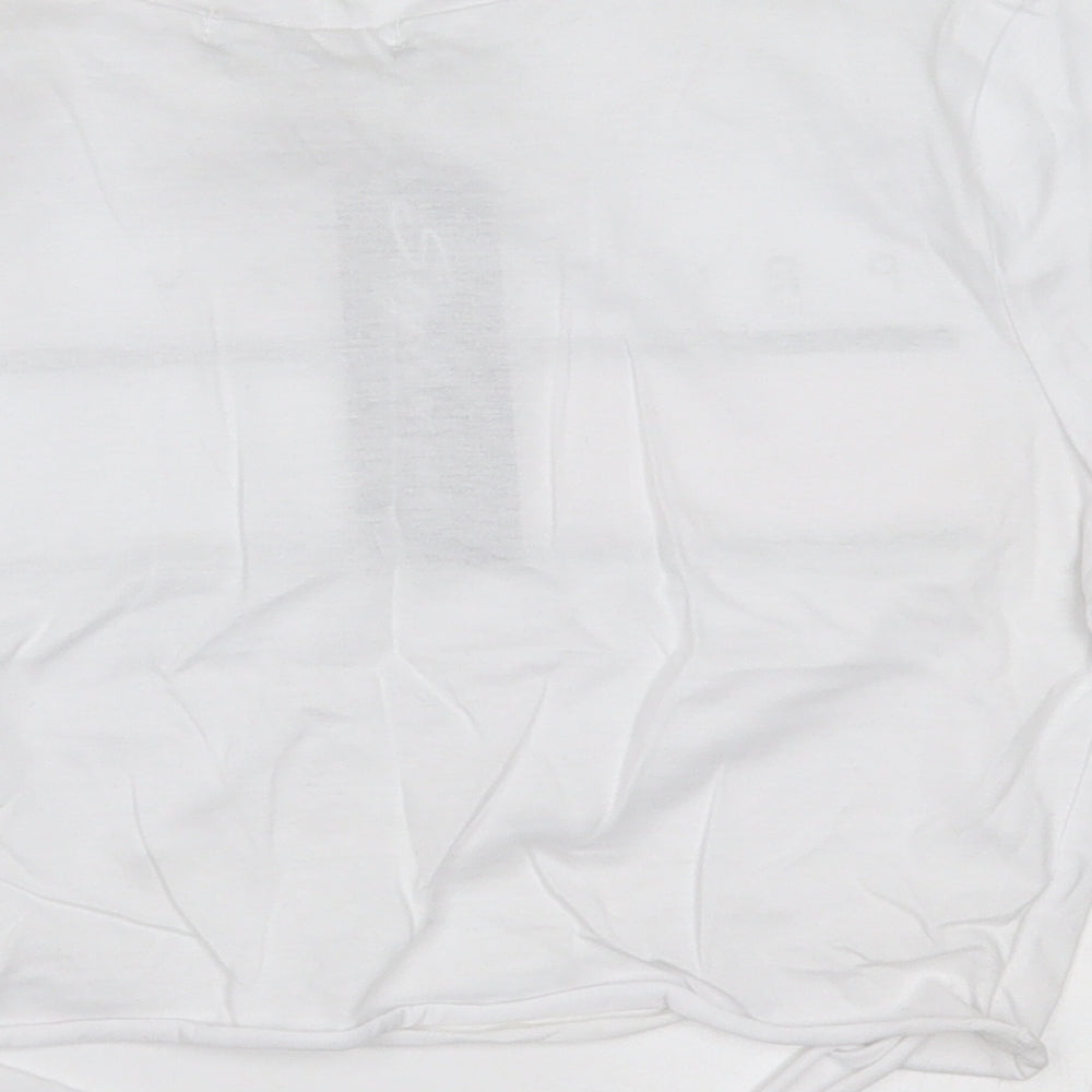 STYLEWISE Womens White   Cropped T-Shirt Size S