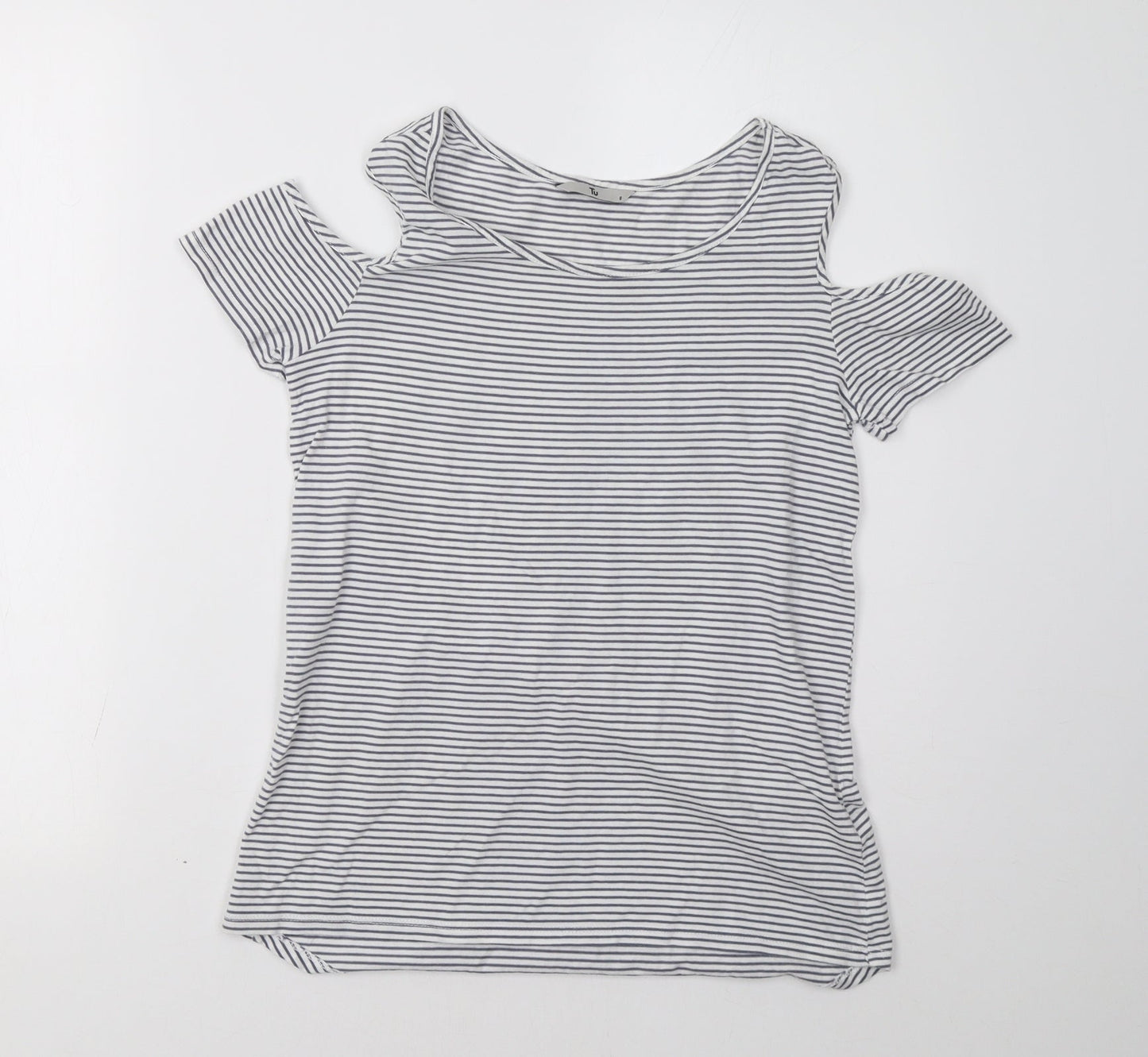 Sainsburys Womens Blue Striped  Basic T-Shirt Size 8