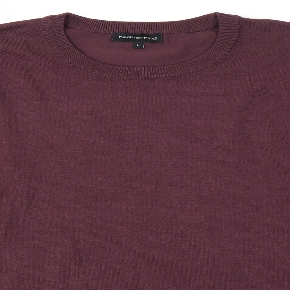 redherring Mens Purple   Pullover Jumper Size L